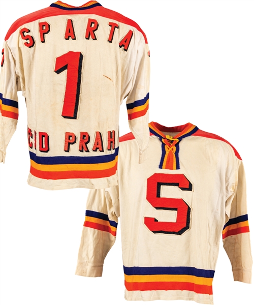 Jiri Holeceks 1976-77 Czech Elite League HC Sparta Prague Game-Worn Jersey