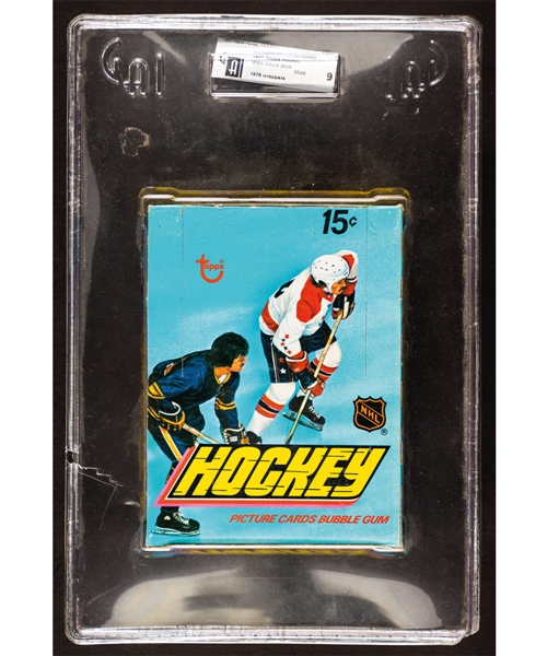 1977-78 Topps Hockey Wax Box (36 Unopened Packs) - GAI Certified Mint 9