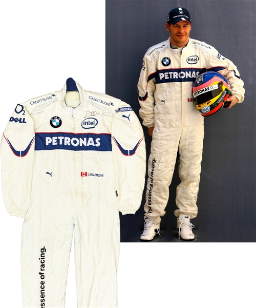 Jacques Villeneuve’s 2006 BMW Sauber F1 Team Signed Race-Worn Suit with His Signed LOA