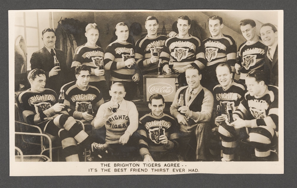 Jack Laviolette Circa-1910 Cabinet Photo Plus 1937-38 Brighton Tigers Team-Signed Real Photo Postcard with Billy Boucher 