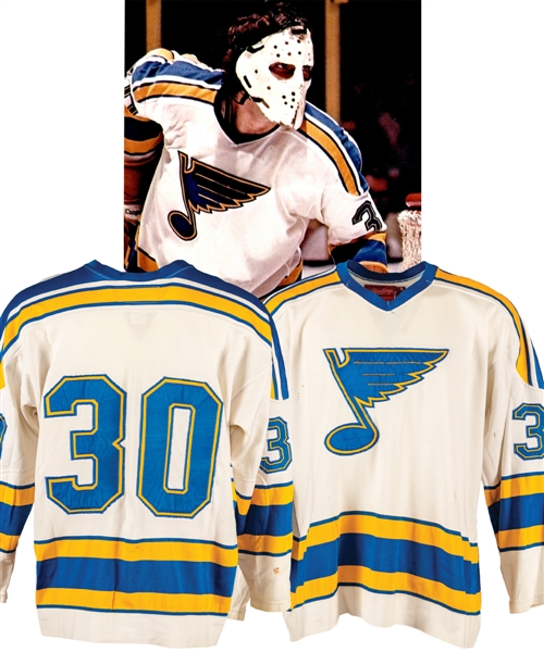 John Davidsons 1973-74 St. Louis Blues Game-Worn Rookie Season Jersey with LOA - Photo-Matched! 