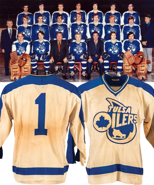 Ron Lows 1971-72 CHL Tulsa Oilers Game-Worn Jersey with LOA - Toronto Maple Leafs Farm Team