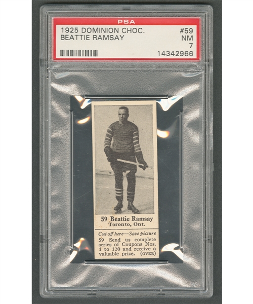 1925 Dominion Chocolate #59 Beattie Ramsay (with Tab) - Graded PSA 7 - Highest Graded