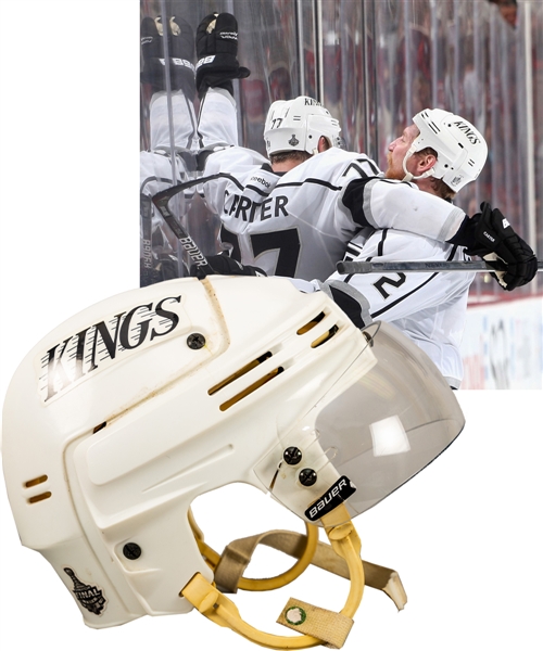 Jeff Carters 2011-12 Los Angeles Kings Game-Worn Regular Season and Stanley Cup Finals Bauer Helmet with LOA