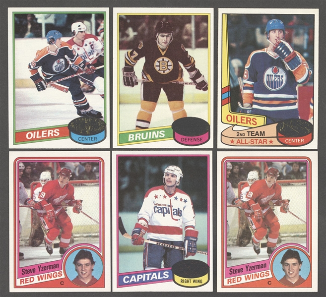 1980-81 Topps Hockey Near Complete Unscratched Card Set (263/264) Including Ray Bourque Rookie Card Plus 1984-85 Topps Hockey Sets (2) with Steve Yzerman Rookie Cards 