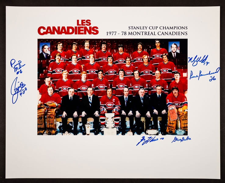 Montreal Canadiens 1977-78 Stanley Cup Champions Team-Signed Photo by 15 with LOA (12” x 15”)