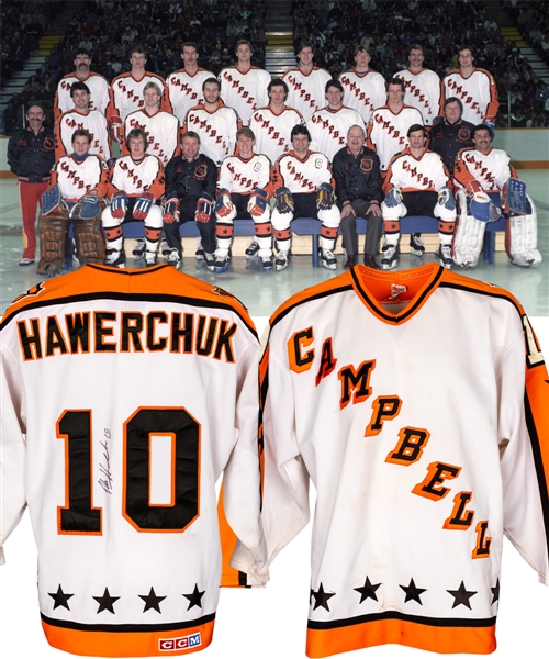 Dale Hawerchuks 1985 NHL All-Star Game Campbell Conference Signed Game-Worn Jersey with Family LOA