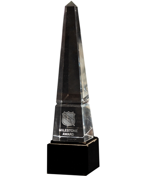 Dale Hawerchuks Circa Mid-1990s NHL Milestone Award by Tiffany & Co with Family LOA 