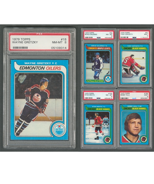 1979-80 Topps Hockey Complete 264-Card Set with PSA 8 HOFer Wayne Gretzky Rookie Card