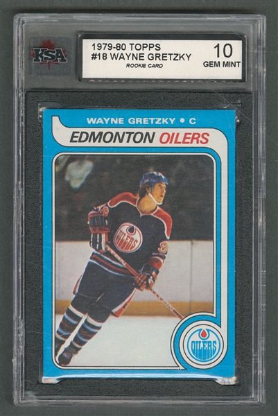 1979-80 Topps Hockey Card #18 HOFer Wayne Gretzky Rookie - Graded KSA 10 Gem Mint