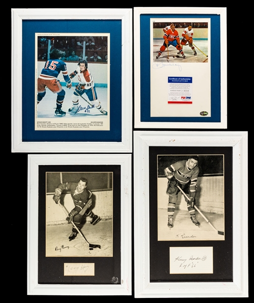 Montreal Canadiens Signed Framed Displays (33) Including Deceased HOFers Doug Harvey and Ken Reardon