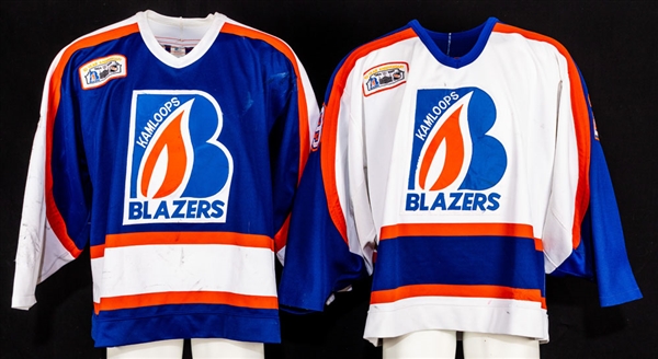 Mike Mathers and Steve Passmores 1993-94 WHL Kamloops Blazers Game-Worn Jerseys with Team LOAs - Memorial Cup Championship Season!