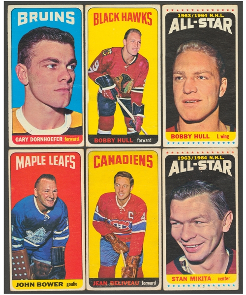 1964-65 Topps Hockey Tall Boys Near Complete Card Set (95/110)