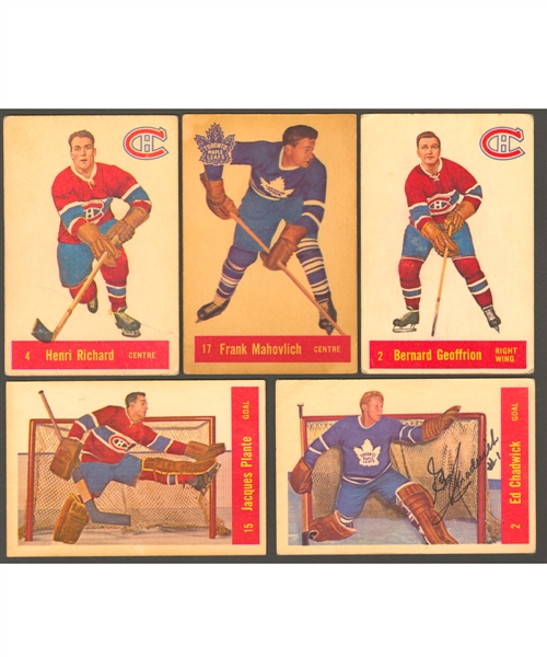 1957-58 Parkhurst Hockey Card Starter Set (38/50) Including Henri Richard and Frank Mahovlich Rookie Cards