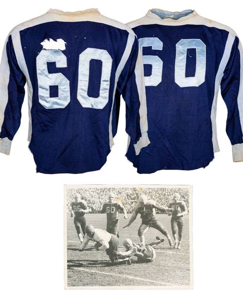 Don Durnos Circa 1951 Toronto Argonauts Game-Worn Jersey Obtained from Family