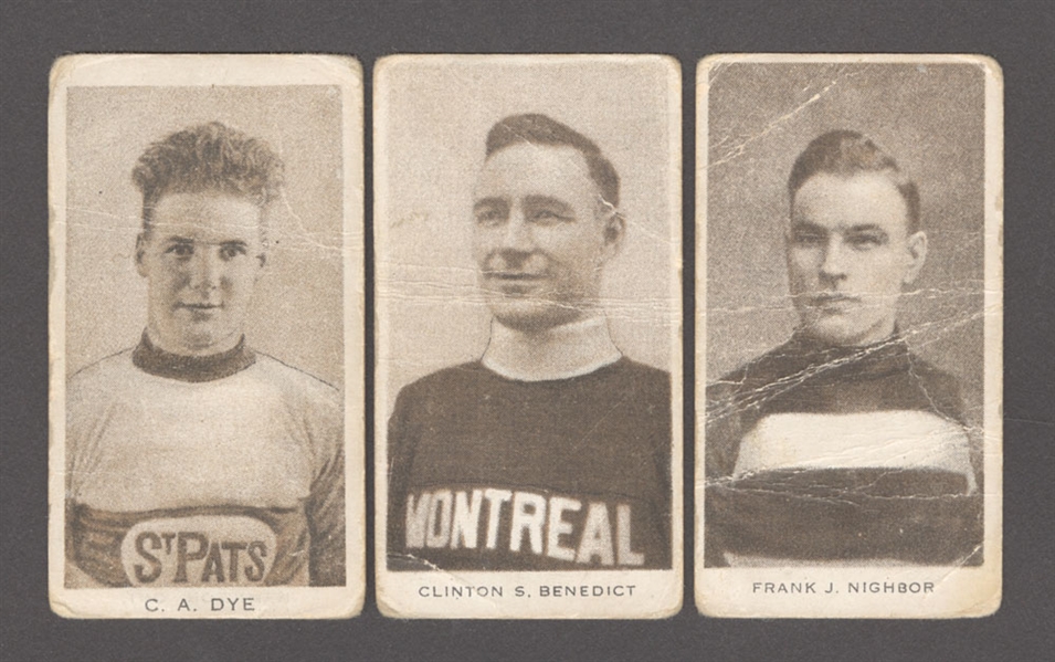 1924-25 Champs Cigarettes C144 Hockey Card Collection of 9 Including HOFers Benedict, Nighbor and Dye