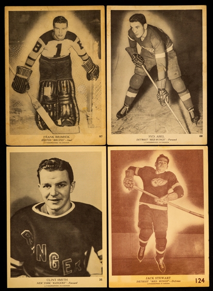 1939-40 and 1940-41 O-Pee-Chee Hockey (10) Including Rookie Cards of HOFers Sid Abel, Frank Brimsek and Jack Stewart