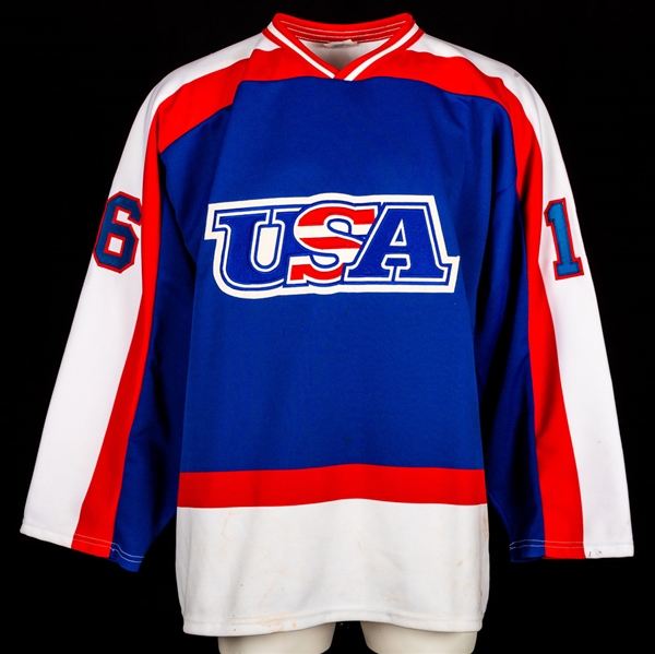 "The Cutting Edge" 1992 Movie Team USA Film-Worn #16 Jersey Signed by Brett Hull