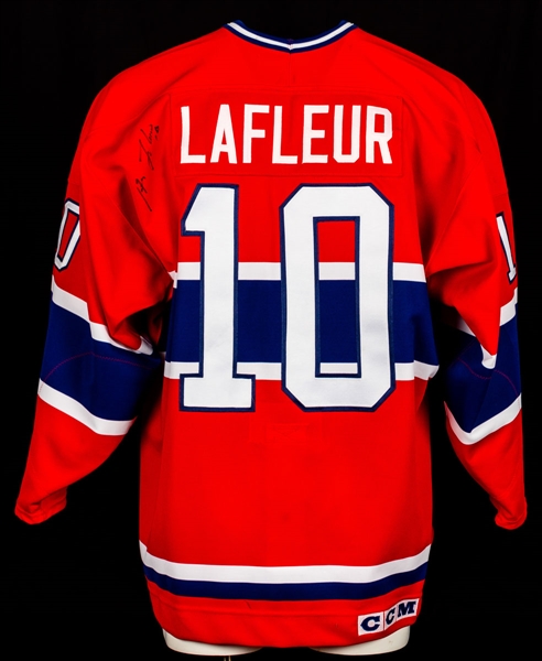 Guy Lafleur Signed 1990s Montreal Canadiens Maska Ultrafil Jersey
