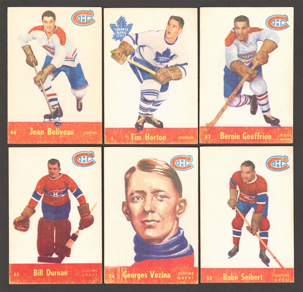 1955-56 Parkhurst Hockey Card Collection of 27 Including Tim Horton and Jean Beliveau