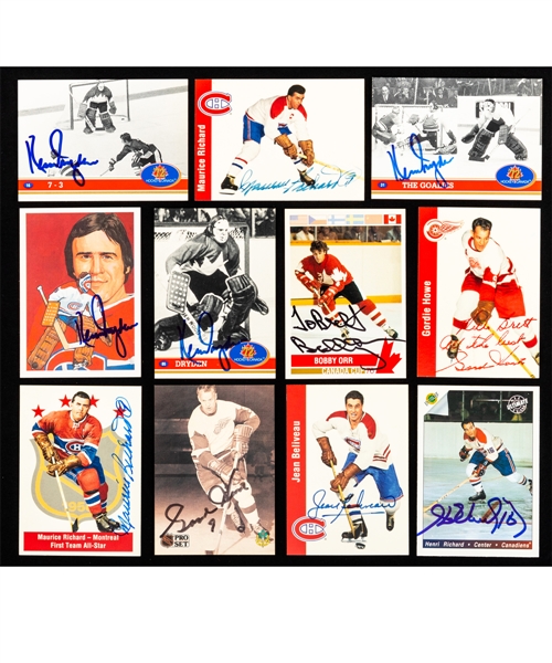 Vintage and Modern Signed Hockey Card Collection of 1400+ Including 240+ HOFers Featuring Dryden, Howe, Maurice and Henri Richard, Orr, Lindsay, Bower, Beliveau and Others