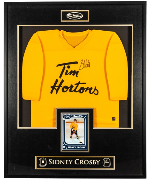 Sidney Crosby Signed Tim Horton "Timbits" Hockey Jersey Framed Display with COA (33" x 41") 