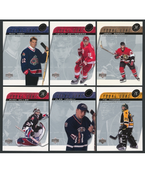 2002-03 Upper Deck Hockey Complete 456-Card Set with All Young Guns Including Zetterberg, Nash and Spezza RCs