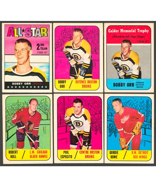 1967-68 Topps Hockey Complete 132-Card Set Including Graded Cards