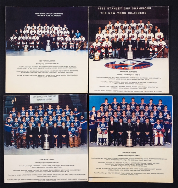 International Hockey Hall of Fame New York Islanders and Edmonton Oilers “Stanley Cup Dynasties” Photo Display Collection of 27 