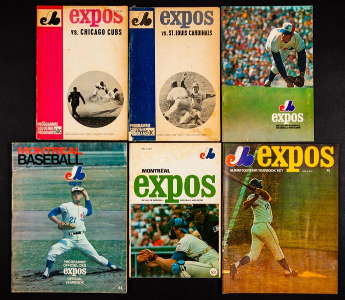 Montreal Expos 1969 to 1995 Scorecard, Program and Yearbook Collection of 25 including Inaugural Season Yearbook Plus Vintage Boxing and Wrestling Magazines (19) 