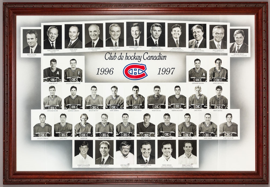 Huge Montreal Canadiens 1996-97 Framed Master Team Photo from the Molson Centre (46" x 66") 