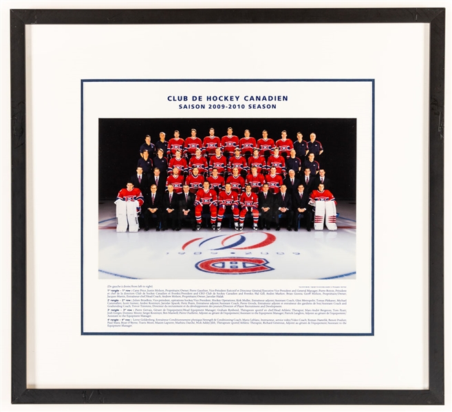 Montreal Canadiens 2009-10 Framed Team Photo from the Montreal Canadiens Archives (21 ½” x 23 ½”) 