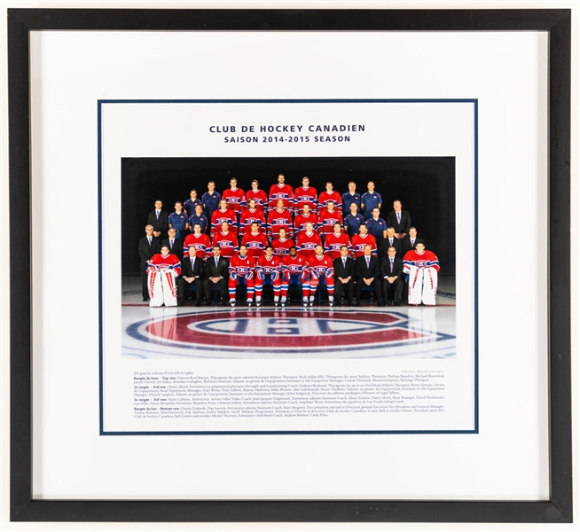 Montreal Canadiens 2014-15 Framed Team Photo from the Montreal Canadiens Archives (21 ½” x 23 ½”) 