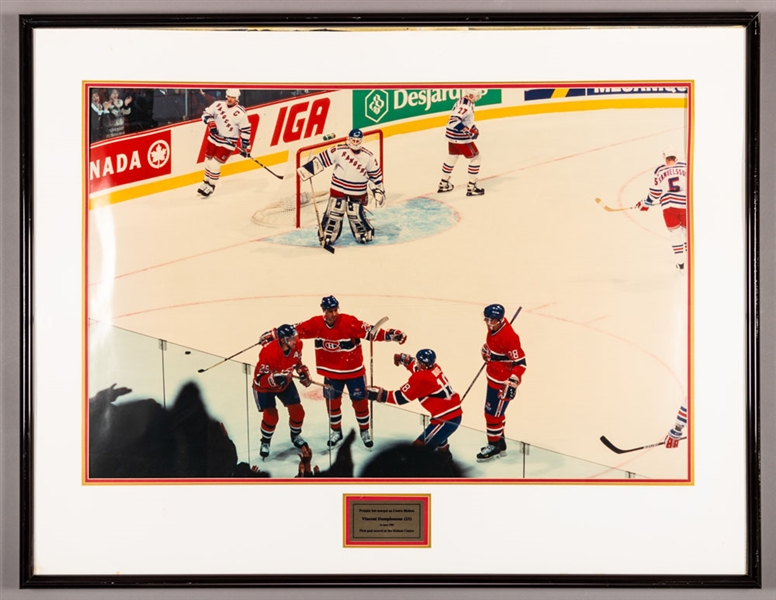 Montreal Canadiens March 16th 1996 "First Goal at Molson Center" Framed Photo Display from the Montreal Canadiens Archives (34 3/8" x 44 3/8")