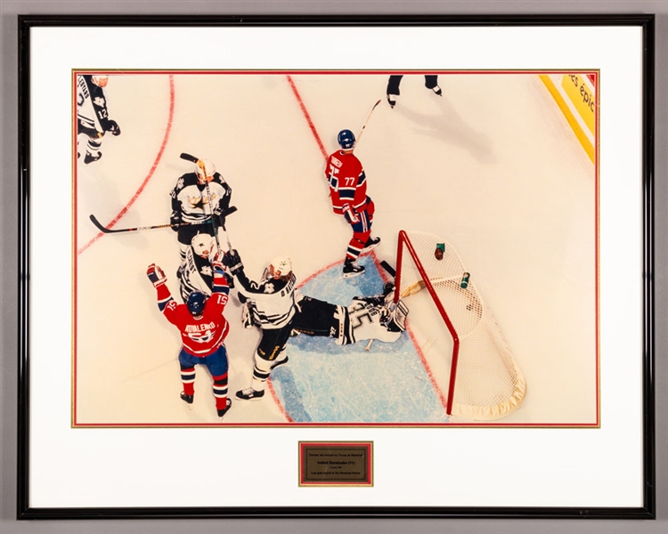 Montreal Canadiens March 11th 1996 "Last Goal Scored at Montreal Forum" Framed Photo Display from the Montreal Canadiens Archives (34 3/8” x 44 3/8”)