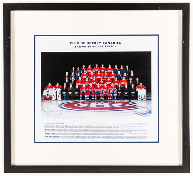 Montreal Canadiens 2016-17 Framed Team Photo from the Montreal Canadiens Archives (21 ½” x 23 ½”) 