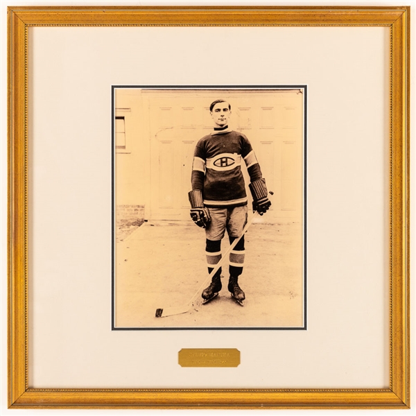 Sylvio Mantha Montreal Canadiens Hockey Hall of Fame Honoured Member Framed Photo Display from the Montreal Canadiens Archives (16" x 16")