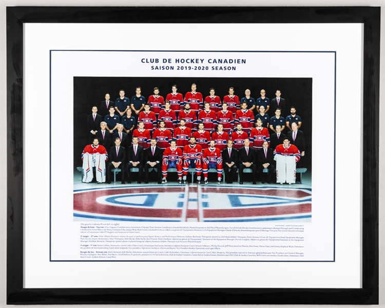 Montreal Canadiens 2019-20 Team Photo Framed Display from the Montreal Canadiens Archives (31 ½” x 39 ½”) 