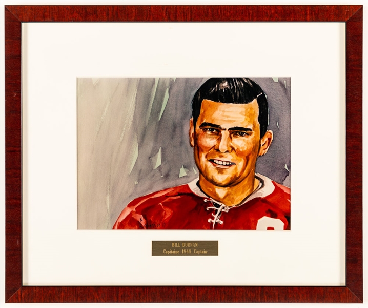 Bill Durnan 1948 Montreal Canadiens Captain Framed Display from the Montreal Canadiens Archives (13 3/8" x 16 1/8")