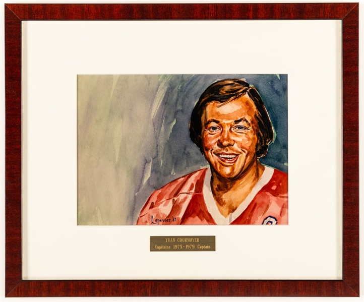 Yvan Cournoyer 1975-79 Montreal Canadiens Captain Framed Display from the Montreal Canadiens Archives (13 3/8" x 16 1/8")