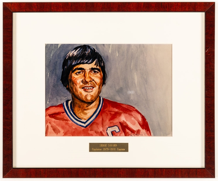 Serge Savard 1979-81 Montreal Canadiens Captain Framed Display from the Montreal Canadiens Archives (13 3/8" x 16 1/8")