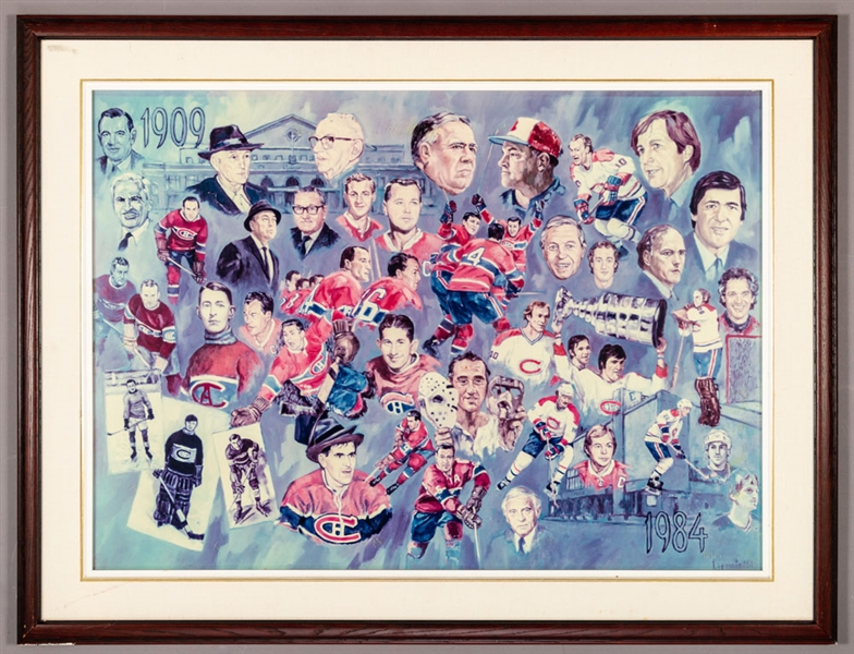 Montreal Canadiens “1909-1984 75th Anniversary” Framed Display from the Montreal Canadiens Archives (37” x 47”) 