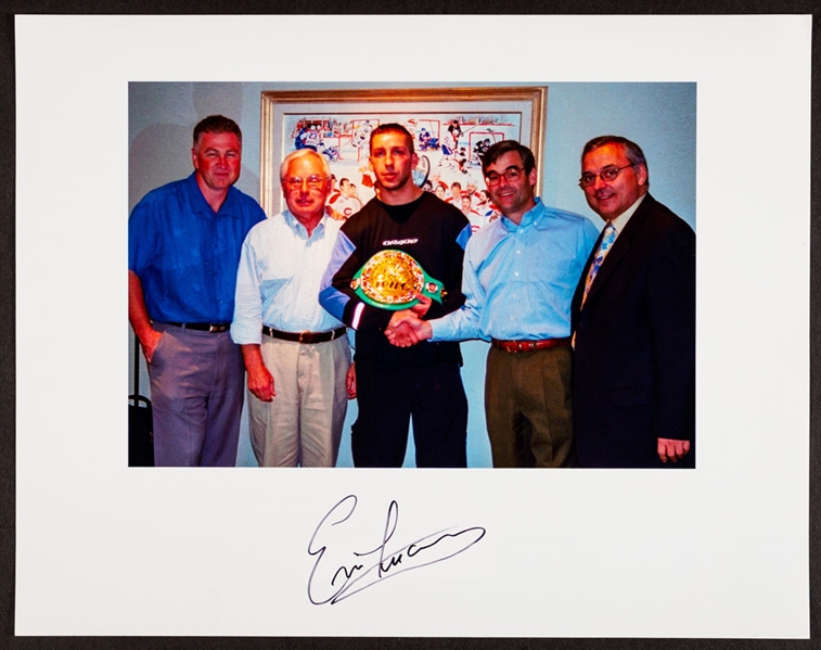 Eric Lucas WBC Super Middleweight World Champion Boxer Signed “WBC Belt” Photo from the Montreal Canadiens Archives (11” x 14”) 