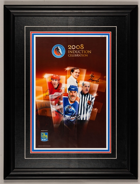 Hockey Hall of Fame 2008 RBC Induction Celebration Triple-Signed Framed Advertising Poster with Glenn Anderson and Igor Larionov from the Montreal Canadiens Archives (20” x 26”)