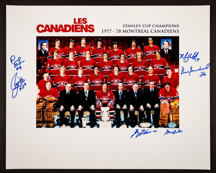 Montreal Canadiens 1977-78 Stanley Cup Champions Team-Signed Photo by 15 with LOA (12” x 15”)