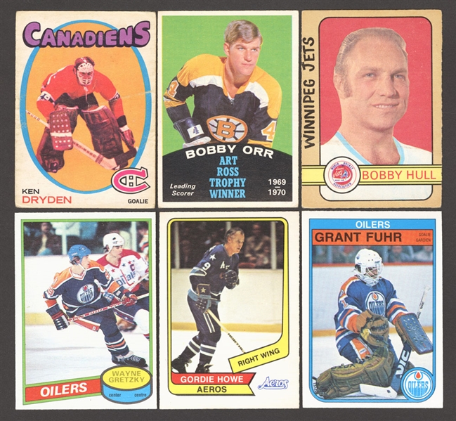 1968-69 to 1989-90 O-Pee-Chee and Topps Hockey Card Collection (275+) Including 1971-72 OPC #45 Ken Dryden Rookie, 1980-81 OPC #250 Wayne Gretzky and Numerous Orr, Gretzky and Rookie Cards