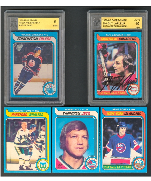 1979-80 O-Pee-Chee Hockey Complete 396-Card Set with ACA 6 Wayne Gretzky Rookie Card