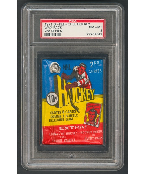 1971-72 O-Pee-Chee Hockey Unopened Wax Pack (2nd Series) - PSA Certified NM-MT 8
