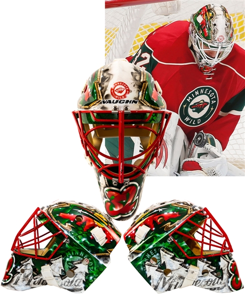 Niklas Backstroms 2014-15 Minnesota Wild "Wild Instincts Part II" Game-Worn Goalie Mask by DaveArt/Malerba - Photo-Matched!