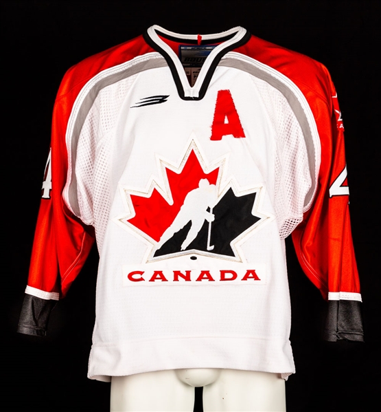 Isabelle Aubes 1998-99 Team Canada WNT - U22 Game-Worn Alternate Captains Jersey with LOA 